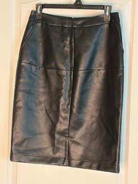Jaclyn Smith Black Faux Leather Pencil Skirt